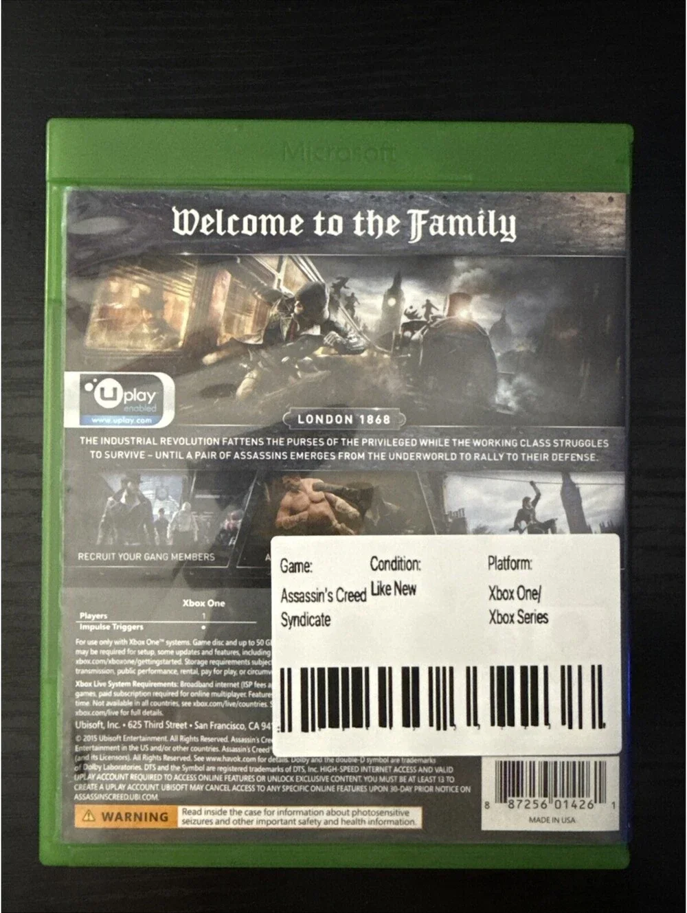 Assassin's Creed: Syndicate - Standard Edition - Xbox One - CIB - Tested